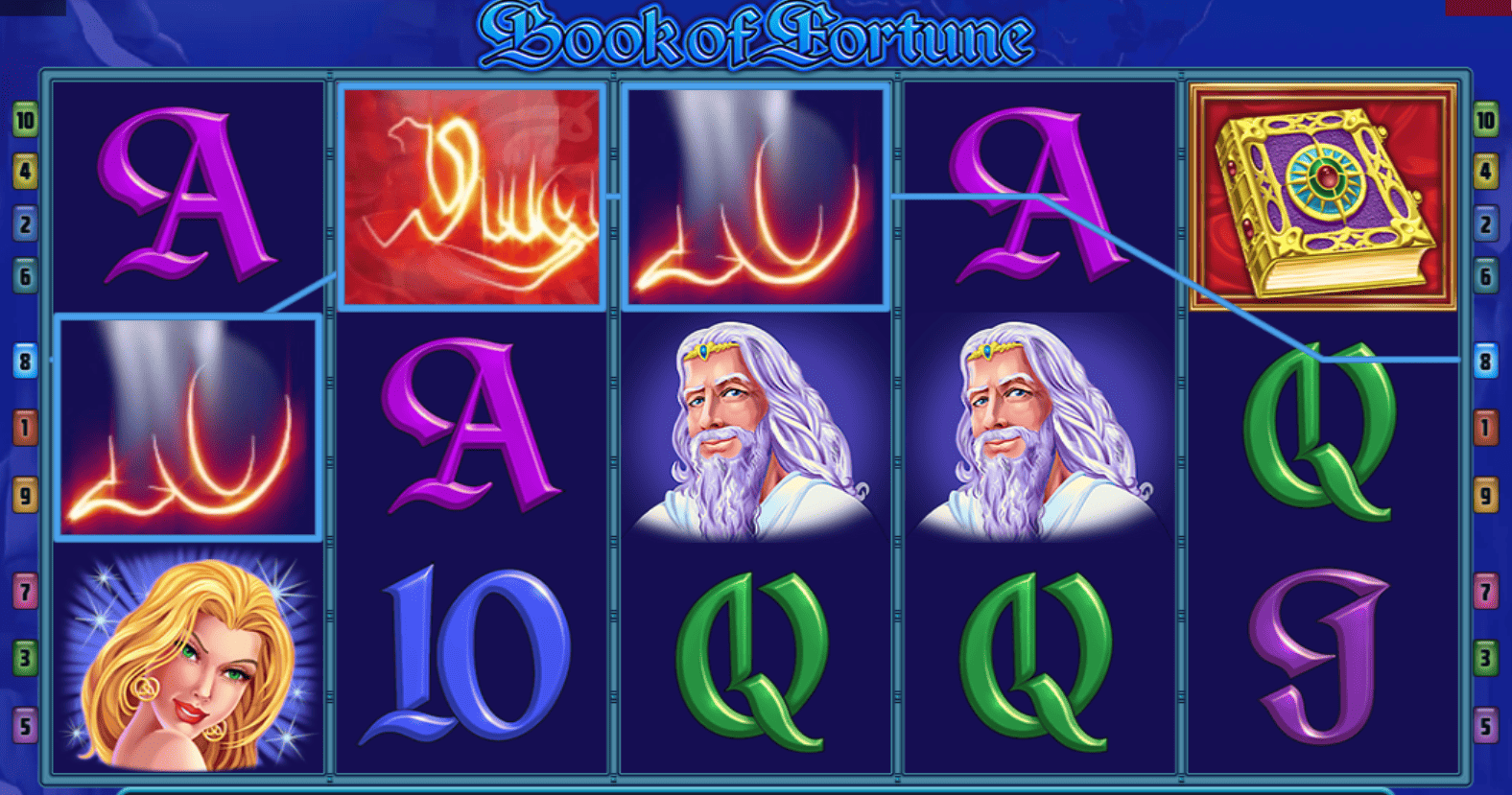 10 paylines in Book of Fortune